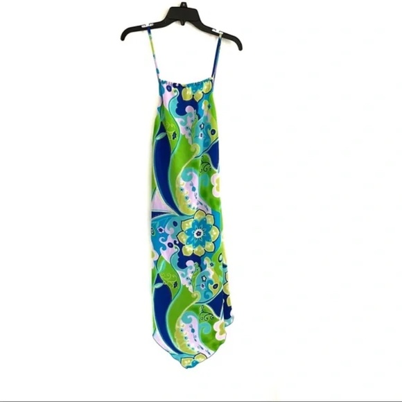 Vintage Strappy Asymmetrical Midi Dress - Picture 1 of 7